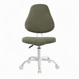 Artiss Armless Office Chair Ergonomic Soft Fleece Height Adjustable Vanity Desk Chair Green