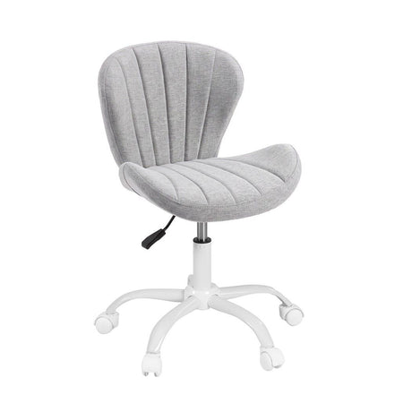 Artiss Ergonomic Office Chair Armless Height Adjustable Computer Desk Chair Fabric Light Grey