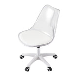 Artiss Clear Acrylic Office Chair Armless Swivel Vanity Desk Chair Mondern White