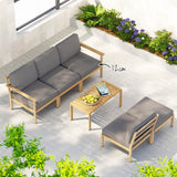 Gardeon 5-Seater Outdoor Sofa Set Wooden Lounge Setting 6PCS