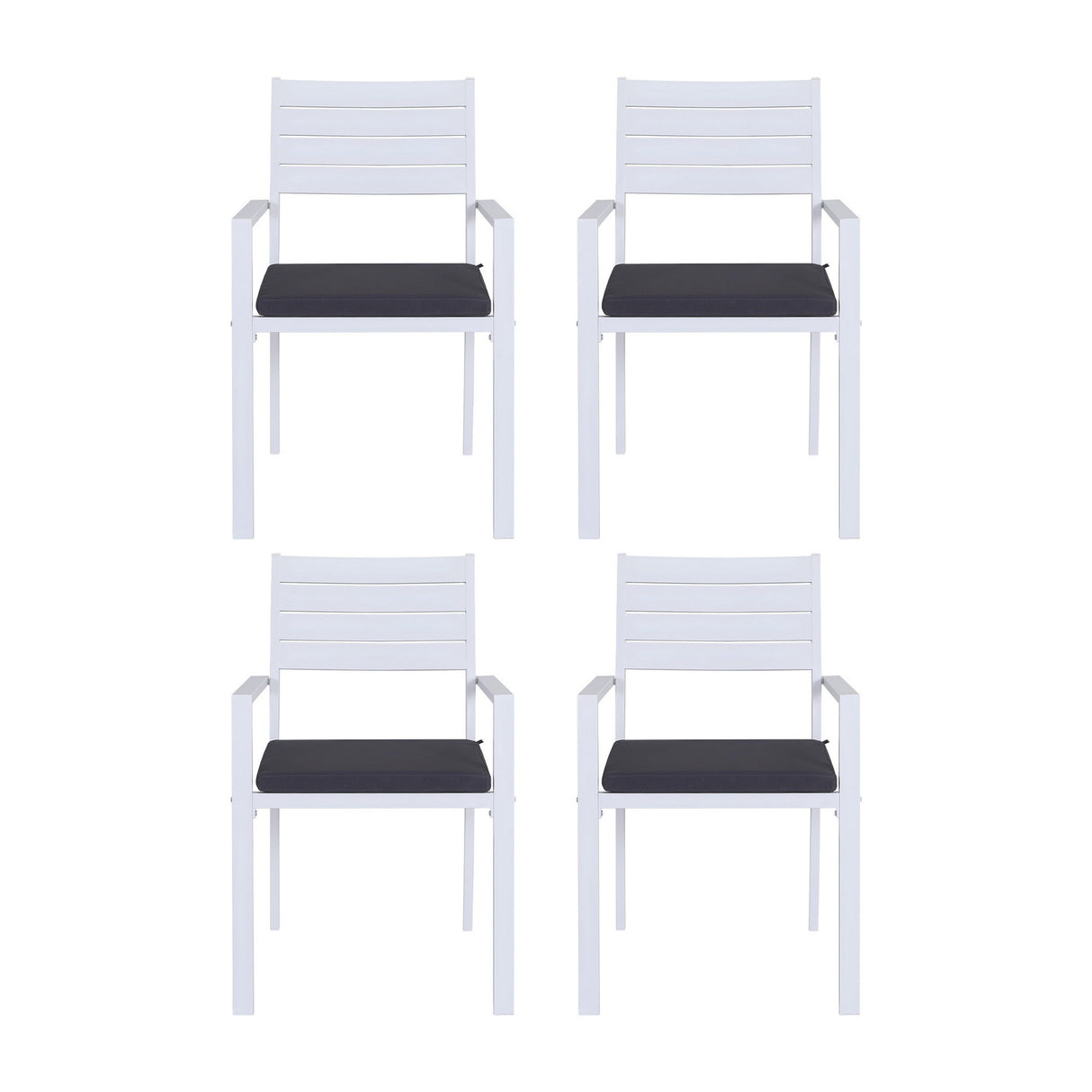 Gardeon 4PC Outdoor Dining Chairs Stackable Aluminum Lounge Chair Patio Furniture