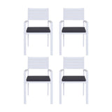Gardeon 4PC Outdoor Dining Chairs Stackable Aluminum Lounge Chair Patio Furniture