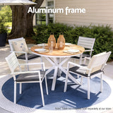Gardeon 4PC Outdoor Dining Chairs Stackable Aluminum Lounge Chair Patio Furniture