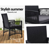 Gardeon 2PC Outdoor Dining Chairs Patio Furniture Wicker Lounge Chair Garden
