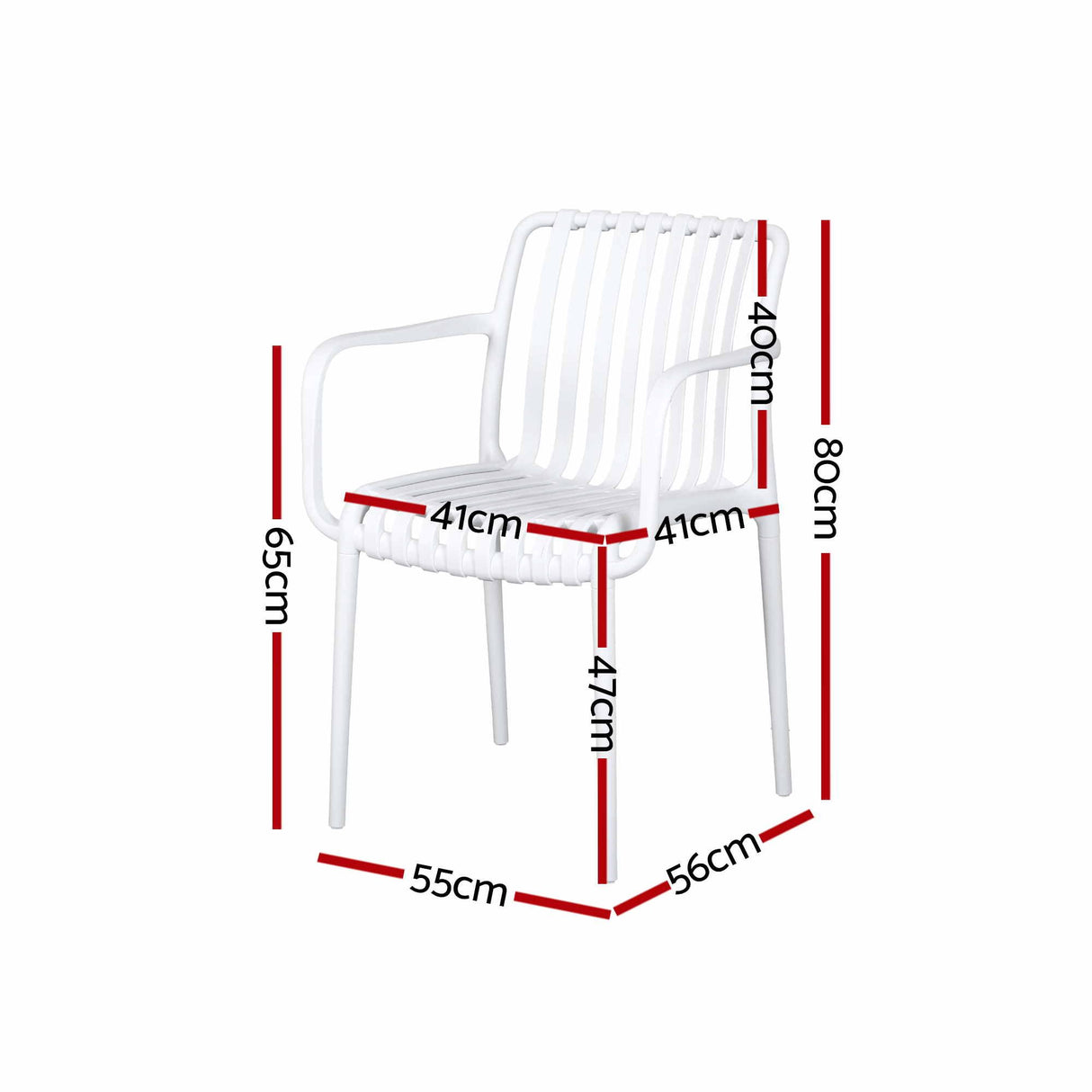 Gardeon 4PC Outdoor Dining Chairs Patio Furniture PP Stackable Chair Garden White