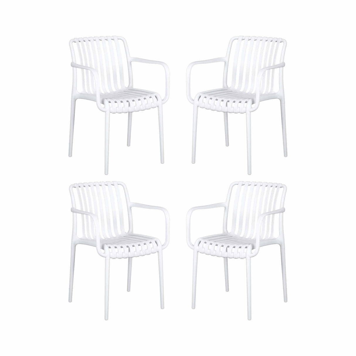 Gardeon 4PC Outdoor Dining Chairs Patio Furniture PP Stackable Chair Garden White
