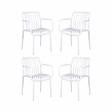 Gardeon 4PC Outdoor Dining Chairs Patio Furniture PP Stackable Chair Garden White