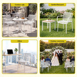 Gardeon 4PC Outdoor Dining Chairs Patio Furniture PP Stackable Chair Garden White