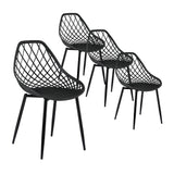Gardeon 4PC Outdoor Dining Chairs PP Lounge Chair Patio Garden Furniture Black