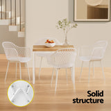 Gardeon 4PC Outdoor Dining Chairs PP Lounge Chair Patio Furniture Garden White