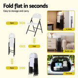 Gardeon 4PC Outdoor Dining Chairs PP Folding Chair Patio Garden Furniture White