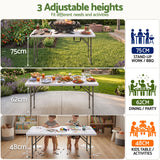Gardeon 5PCS Outdoor Dining Set 120CM Folding Table and Chairs Patio Furniture White