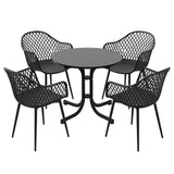 Gardeon 5PCS Outdoor Dining Set Table and Chairs Patio Furniture Garden Diamond Black
