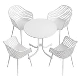 Gardeon 5PCS Outdoor Dining Set Table and Chairs Patio Furniture Garden Diamond White