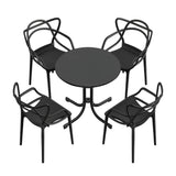 Gardeon 5PCS Outdoor Dining Set Table and Chairs Garden Patio Furniture Entwine Black