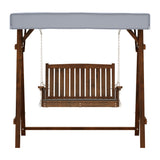 Gardeon Outdoor Wooden Swing Chair Garden Bench Canopy Cushion 2 Seater Charcoal