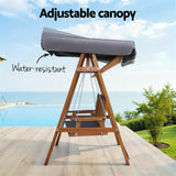 Gardeon Swing Chair Wooden Garden Bench Canopy 2 Seater Outdoor Furniture