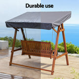 Gardeon Outdoor Wooden Swing Chair Garden Bench Canopy Cushion 3 Seater Teak