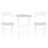 Gardeon 3PC Outdoor Bistro Set Steel Table and Chairs Patio Furniture White