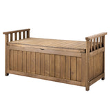Gardeon Outdoor Storage Bench Box Wooden Garden Toy Tool Sheds Patio Furniture Brown
