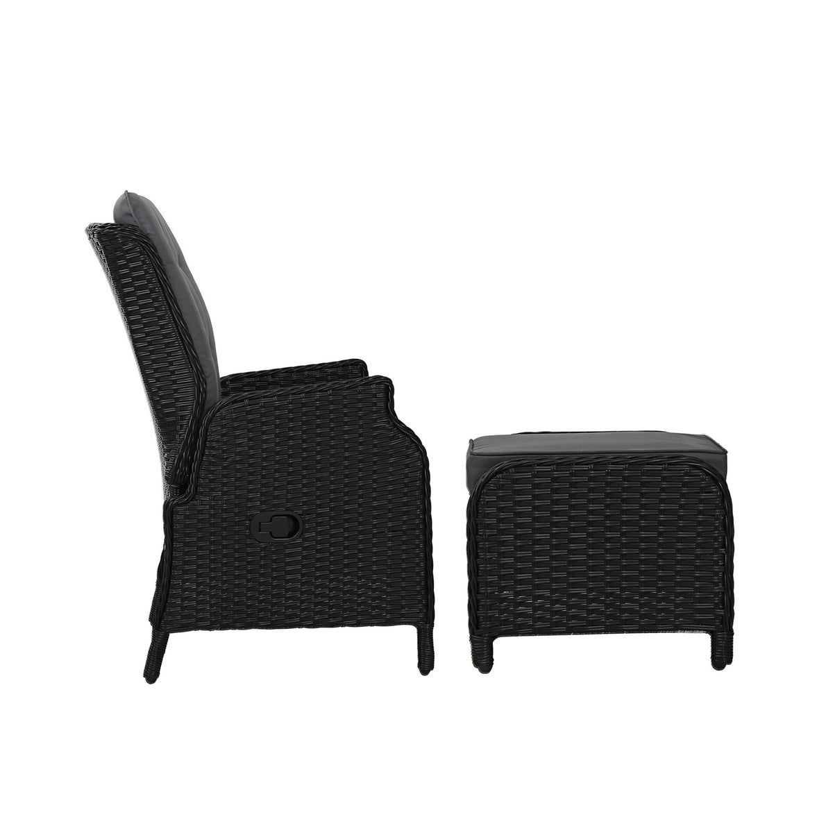 Gardeon Sun lounge Wicker Lounger Outdoor Furniture Patio Adjustable Black