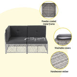 Gardeon 6 Seater Outdoor Sofa Set 7PCS Table Chair Set Garden Rattan Patio Furniture