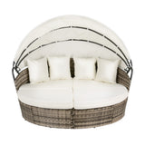 Gardeon Outdoor Day Bed Sun Lounge Setting Wicker Lounger Furniture Patio Beige Set of 3