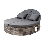 Gardeon Outdoor Day Bed Sun Lounge Setting Wicker Lounger Patio Furniture w/ Retractable Side Tray
