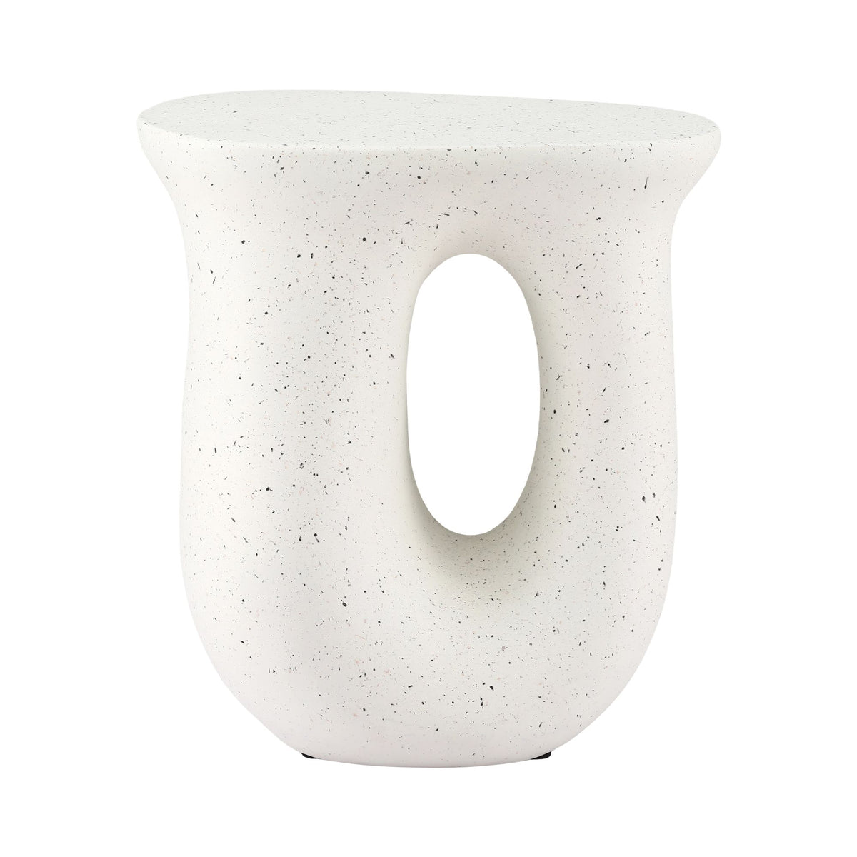 Gardeon Outdoor Side Table MGO Arch Cutout Garden Stool Stone Look White