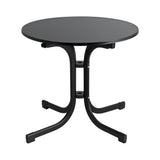 Gardeon Outdoor Side Table 80cm Folding Steel Round Bistro Desk Cafe Patio Furniture Black