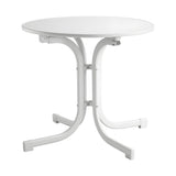 Gardeon Outdoor Side Table 80cm Folding Steel Round Bistro Desk Cafe Patio Furniture White