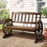 Gardeon Outdoor Garden Bench Wooden 2 Seater Wagon Chair Patio Furniture Brown