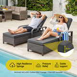 Gardeon Outdoor Chaise Lounge Cushion Lounge Chair Pad Sunbed Mattress Grey