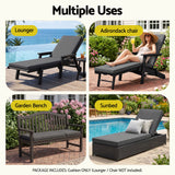 Gardeon Outdoor Chaise Lounge Cushion Lounge Chair Pad Sunbed Mattress Grey