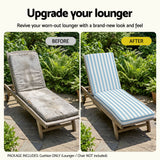 Gardeon Outdoor Chaise Lounge Cushion Lounge Chair Pad Sunbed Mattress Blue