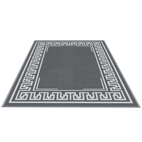 Gardeon Outdoor Rugs 152x244cm Large Carpet Reversible Area Mat PP Dual-Sided Patio Rug Greek Key