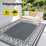 Gardeon Outdoor Rugs 152x244cm Large Carpet Reversible Area Mat PP Dual-Sided Patio Rug Greek Key