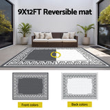 Gardeon Outdoor Rugs 274x366cm Large Carpet Reversible Area Mat PP Dual-Sided Patio Rug Greek Key