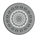 Gardeon 180CM Outdoor Rug Reversible Carpet PP Area Mat Patio Rugs Round Grey