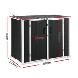 Gardeon 1070L Outdoor Storage Box Garden Shed Lockable Cabinet Tool Organizer Dark Grey