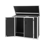 Gardeon 1070L Outdoor Storage Box Garden Shed Lockable Cabinet Tool Organizer Dark Grey