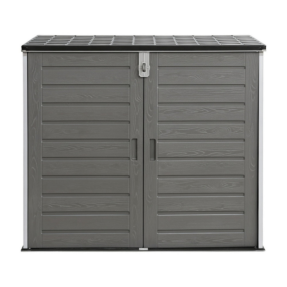 Gardeon Outdoor Storage Box 1170L Container Lockable Cabinet Tool Organizer Shed Grey