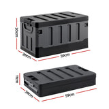 Gardeon Collapsible Outdoor Storage Box 60L Stackable Folding Camping Organizer Black