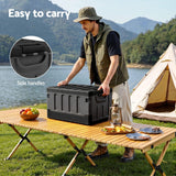 Gardeon Collapsible Outdoor Storage Box 60L Stackable Folding Camping Organizer Black