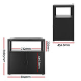 Gardeon Outdoor Storage Cabinet Garden Potting Bench Stainless Steel Table Top Black
