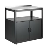 Gardeon Outdoor Storage Cabinet Garden Potting Bench Stainless Steel Table Top Black