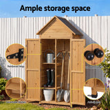 Gardeon Outdoor Storage Cabinet Cupboard Tool Organizer Shed Adjustable Natural