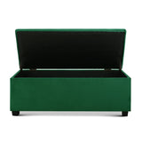 Artiss Storage Ottoman Blanket Box 97cm Velvet Green