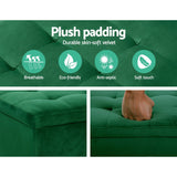 Artiss Storage Ottoman Blanket Box 97cm Velvet Green