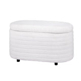 Artiss Storage Ottoman Blanket Box 87cm Boucle Fabric Oval